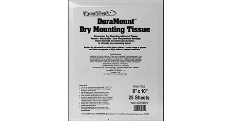 Duracraft Dry Mount Tissue 8 X 10 25 Sheets Gpm601 Bandh