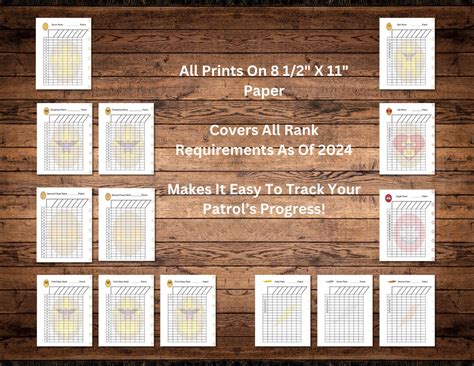 New For Scout Rank Advancement Charts Etsy