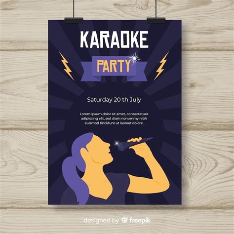 Plantilla De Folleto De Fiesta Nocturna De Karaoke Vector Gratis