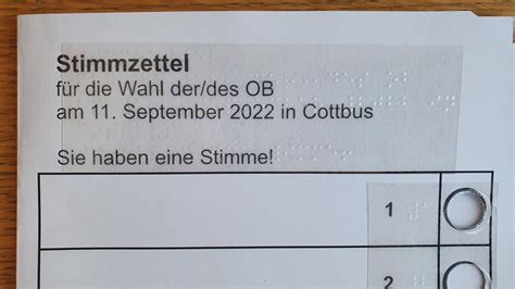 OB Wahl Cottbus Barrierefreie Wahl Mit Stimmzettelschablone Und CD