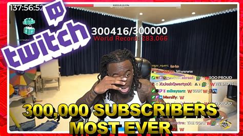 Kai Cenat Hits 300k Subscribers On Twitch Officially The Most Ever