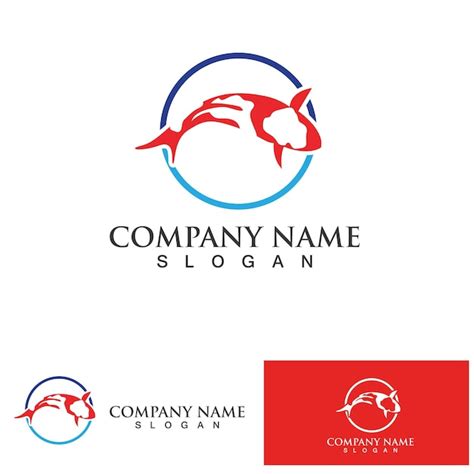 Koi Fisch Logo Design Vektor Vorlage Premium Vektor