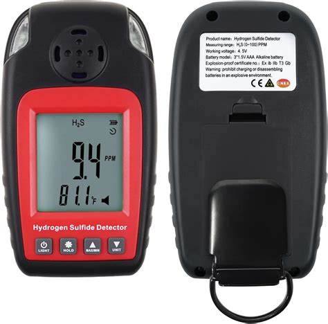 Portable Hydrogen Sulfide H2S Gas Detector Handheld H2S Meter Tester