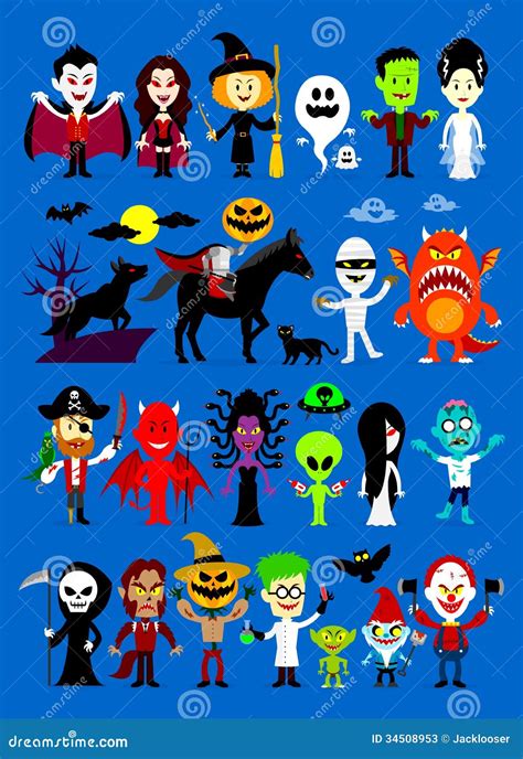 Monsters Mash Halloween Characters Stock Photos - Image: 34508953