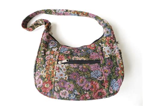 Tapestry Hobo Bag Floral Fabric Shoulder Bag Vintage S S Tapestry