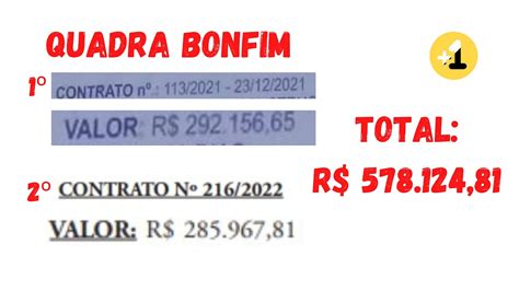 Uma quadra dois contratos e mais de Meio Milhão de Reais Bairro