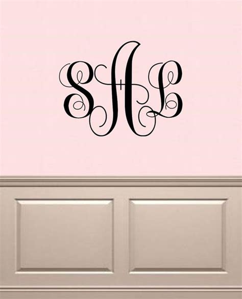 Monogram Vinyl Wall Decal Wall Initials Vinyl Lettering Etsy Vinyl Wall Decals Monogram