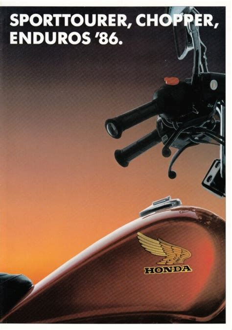 Prospekt HONDA Motorrad Programm 1986 Sporttourer Chopper Prospekt