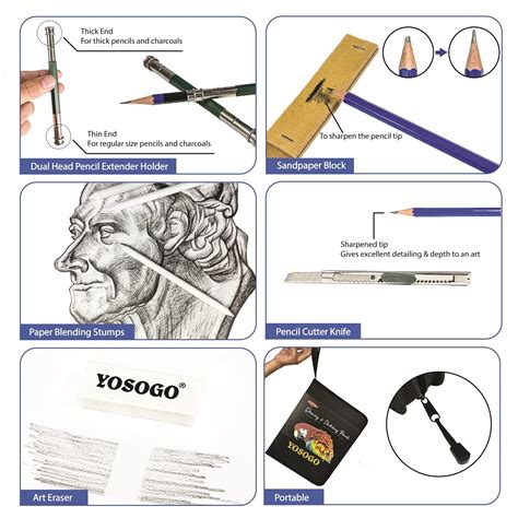 Snapklik Yosogo Piece Drawing Sketching Pencils Set Artist