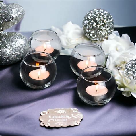 Tea Light Holders Clear Round Wedding Decor For Hire