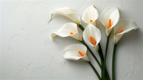 Calla Lily Sympathy Condolence Card On White Background For Loss Stock