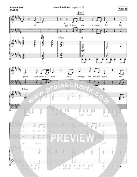 Jesus Paid It All Sheet Music Pdf Austin Stone Worship Praisecharts