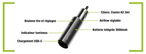 Kit Vaptio Cosmo Plus Compos Dune Batterie De Mah Et Du