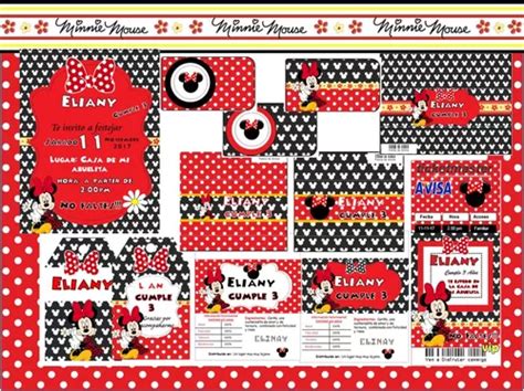 Kit Imprimible De Minnie Mouse Roja Personalizado En Venta En Santiago