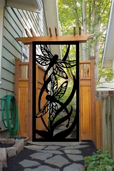 Dragonfly Metal Panel Metal Room Divider Metal Privacy Etsy Canada