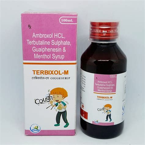 Ambroxol Terbutaline Guaiphenesin Menthol Cough Syrup Bottle Size