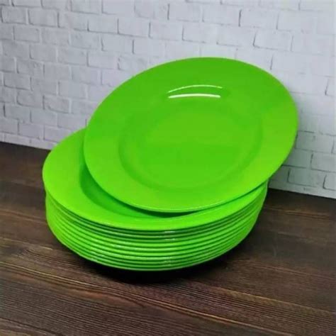 PIRING MAKAN 9 HIJAU SEMI MELAMIN SSJ PLASTIK WARE FOOD GRADE Kitchen