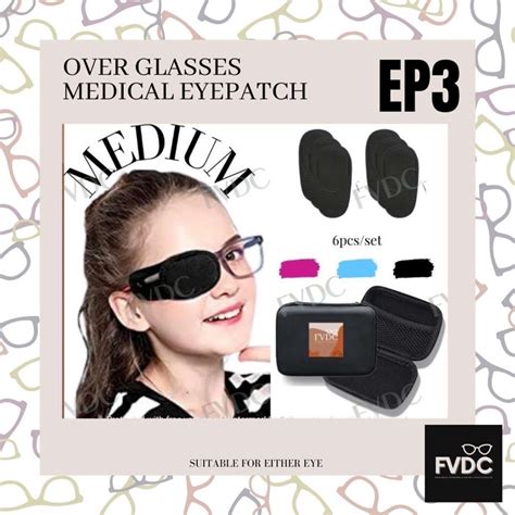 FVDC 6pcs OVER GLASSES EYE PATCH OCCLUSION OVERSIZE EYEPATCHES FOR