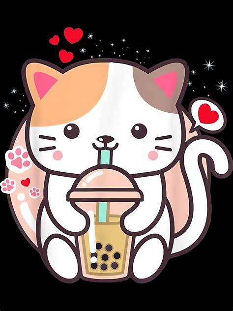 Cat Boba Tea Bubble Tea Kawaii Anime Japanese Neko Girl Teen Canvas