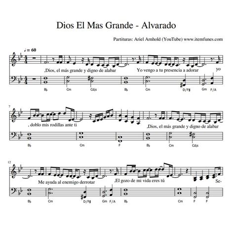 Dios El Mas Grande Alvarado Partitura Cristiana Notas Acordes Letra