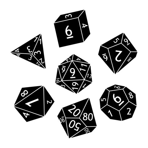 Set Of Dnd Dice Rpg Tabletop Games Vector Illustration 21056057 Vector