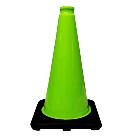 PLASTICADE 18 In Lime Green Traffic Cone With Black Base 3 Lbs 518 3