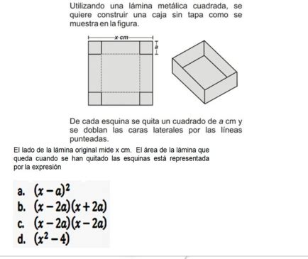 Solved Utilizando Una L Mina Met Lica Cuadrada Se Quiere Construir