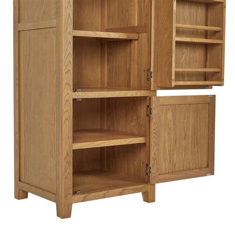 Cotswold Rustic Smoked Oak Single Kitchen Larder Pantry Cupboard The Furniture Market