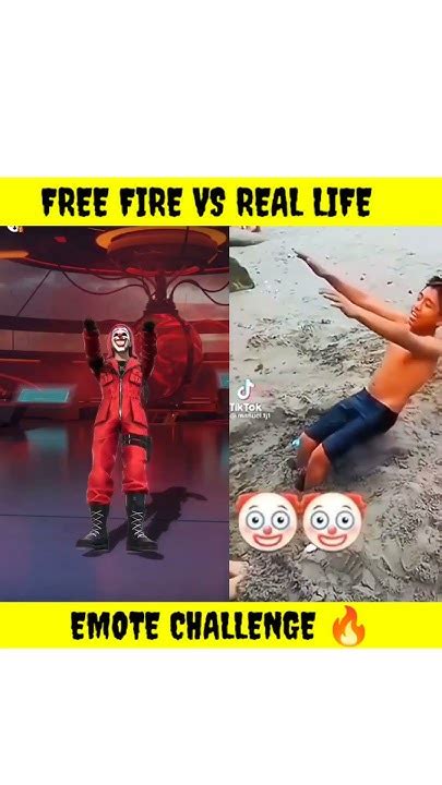 Free Fire Emote Vs Real Life Emote 💀🔥 Next Level Acting Bro 👍 ️ Shorts