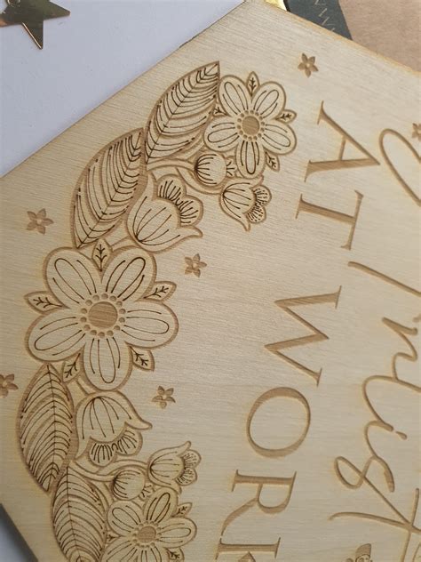 Wooden Artist at Work Studio Sign, Gift for Artist, Art Student Present, Engraved Plaque for ...