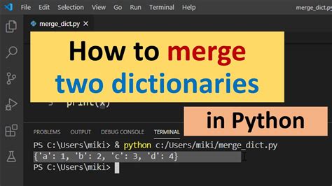 How To Merge Two Dictionaries In Python Youtube