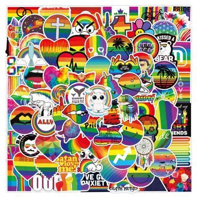 50 stickers para decorar tu habitación Modelo Rainbow Decoración y