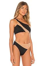 Norma Kamali Snake Mesh Bikini Top In Black Nude Mesh Revolve