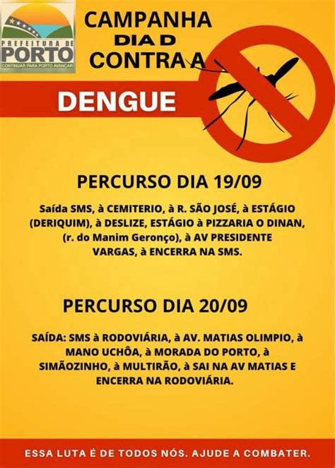 Secretaria De Sa De De Porto Realizar Campanha Dia D De Combate