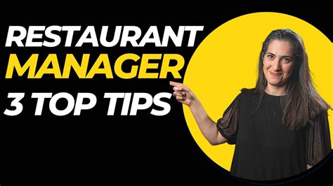 Top Restaurant Manager Success Tips Restaurant Manager Training Youtube