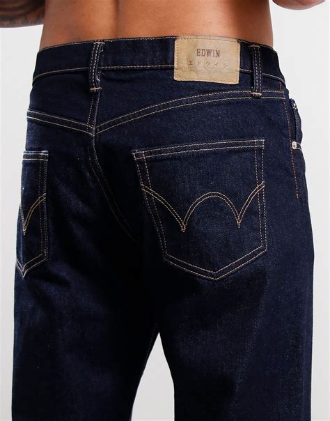 Edwin Kaihara Slim Tapered Jeans Pure Indigo Blue Rinsed Terraces