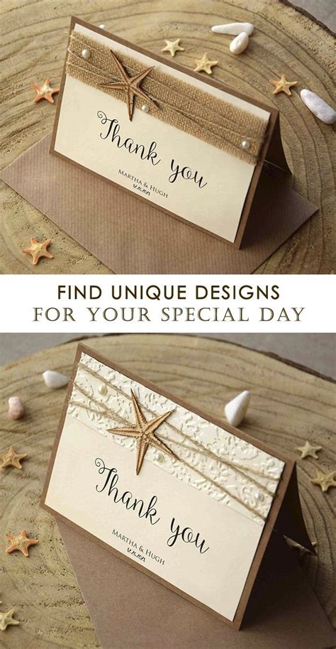 Rustic Beach Wedding Thank You Cards Wedding Cards Wedding Thank You