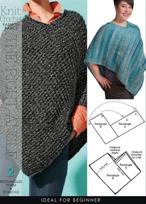 Super Easy 2 Rectangles Form A Poncho Free Patterns