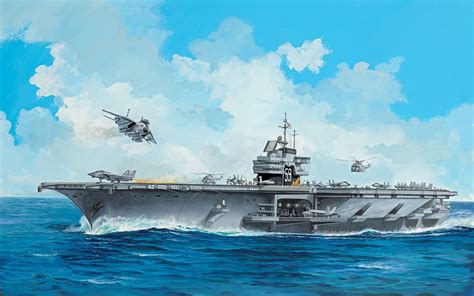 Aircraft Carrier in the Ocean