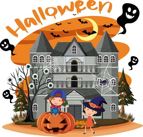 Haunted house in cartoon style 3234276 Vector Art at Vecteezy