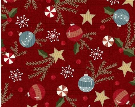 Snowdays Flannel By Bonnie Sullivan For Maywood Studio 9934 R Red Etsy