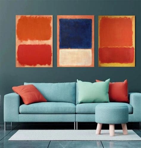 Set Of 3 Mark Rothko Style Abstract Rothko Wall Art Rothko Reproduction