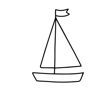 Hand Drawn Doodle Boat Or Sailboat Sketch Vector Illustration Isolated