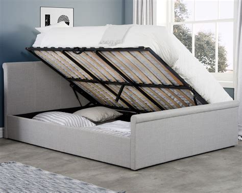 Stratus Grey Fabric Ottoman Storage Bed Frame 4ft Small Double