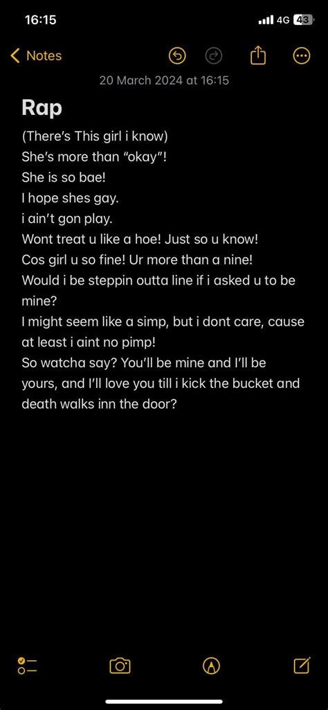 Just A Short Rap Im Working On And Might Eventually Give To My Crush🤷