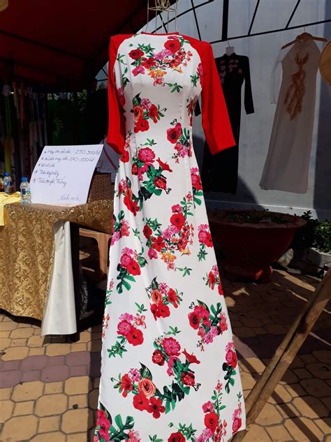 Áo dài hoa nhí xinh yêu Maxi dress Long sleeve dress Fashion