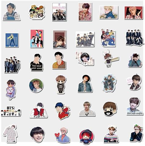 Bts Stickers 40 Assorted Bts Stickers Kpop Stickers Scrapbooking Paper
