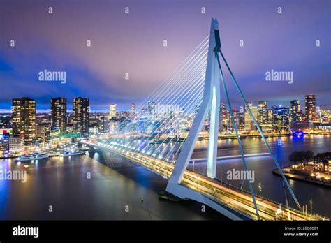 Rotterdam, Netherlands, city skyline at twilight Stock Photo - Alamy