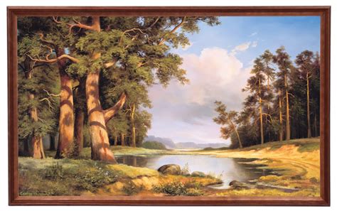 Obraz w drewnianej ramie 60x100 cm Sosny Cezary Różycki