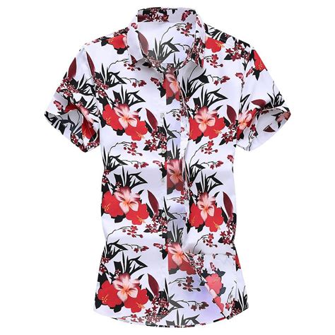 Ploknplq Mens Shirts Polo Shirts For Men Fashion Men Slim Loose Hawaii